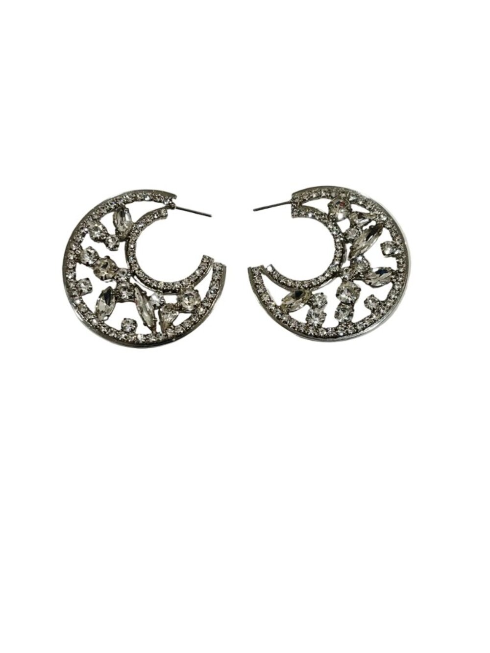 Crescent Moon Hoop Earrings